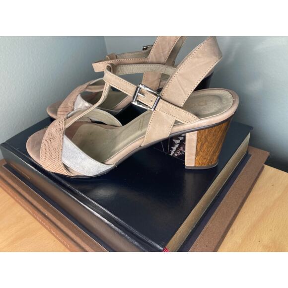 Dorking Fluchos Spanish Leather Sandals Metallic Blush Sz 41 True Craftsmanship - Picture 3 of 7